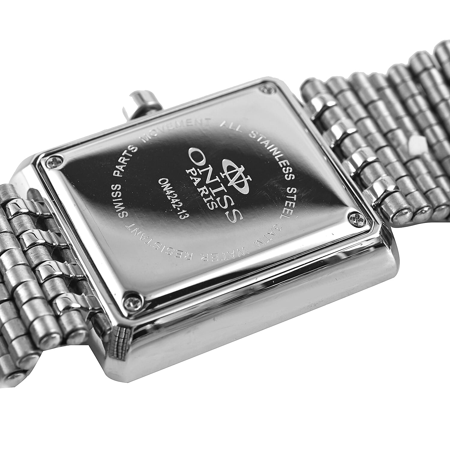 Oniss Austrian Crystal Swiss Movement Sunray Green Dial Watch in Stainless Steel Strap (27 mm)