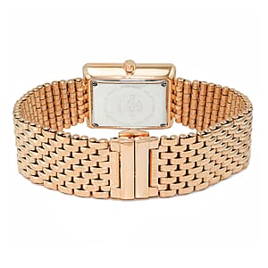 Oniss Austrian Crystal Swiss Movement Sunray Blue Dial Watch in ION Plated RG Stainless Steel Strap (27 mm)