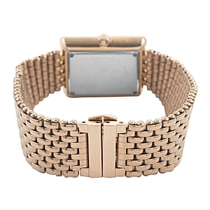 Oniss Austrian Crystal Swiss Movement Sunray Blue Dial Watch in ION Plated RG Stainless Steel Strap (27 mm)