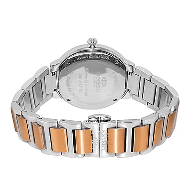ONISS Swiss Movement Blue MOP Dial Watch in ION Plated RG and Stainless Steel Strap (36.50 mm) | Best Watch for Women | Designer Women's Wrist Watch