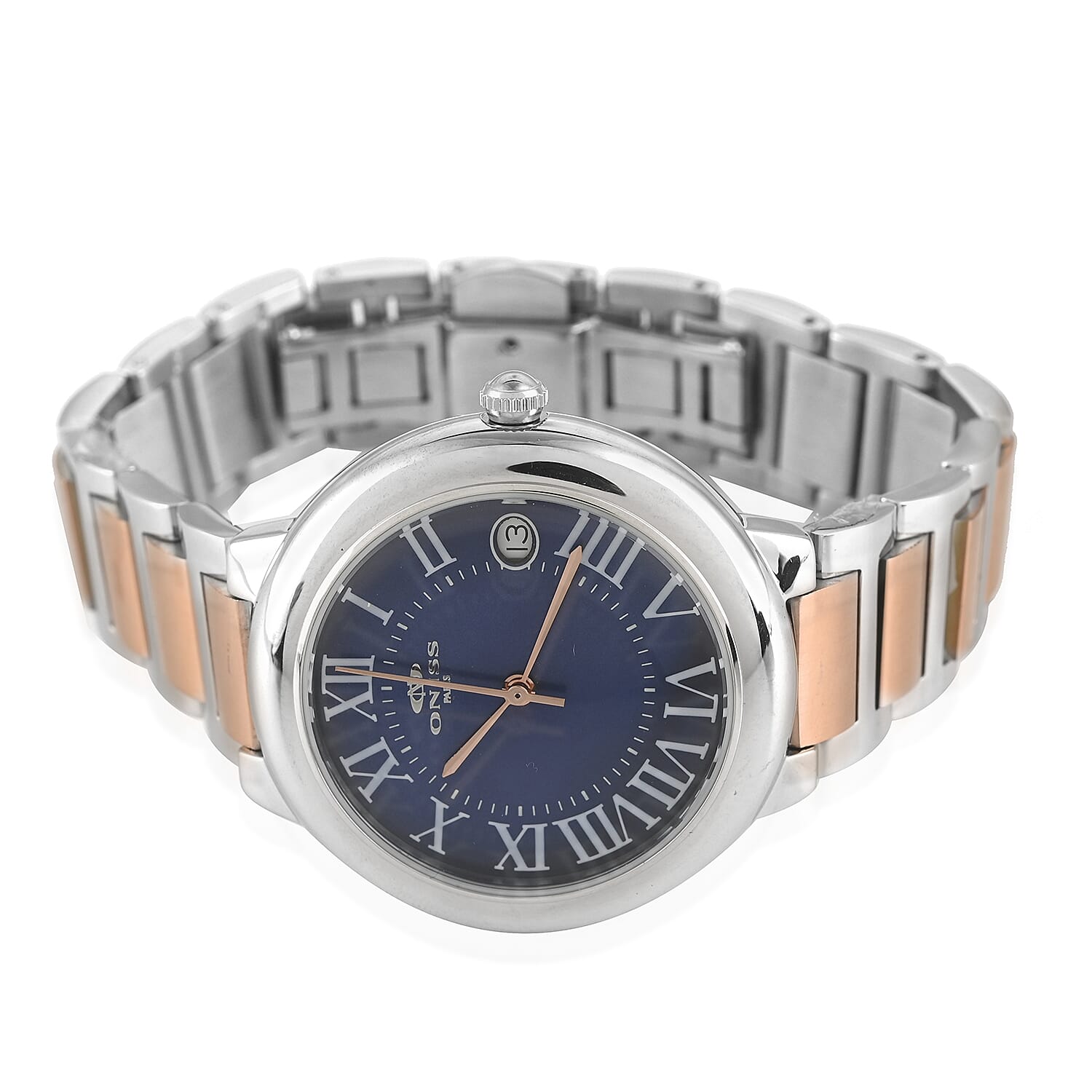 ONISS Swiss Movement Blue MOP Dial Watch in ION Plated RG and Stainless Steel Strap (36.50 mm) | Best Watch for Women | Designer Women's Wrist Watch