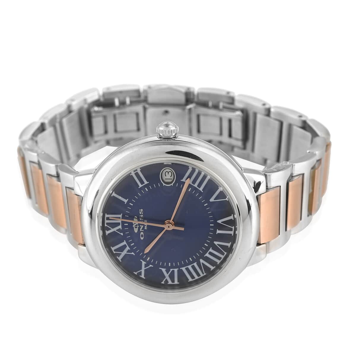 ONISS Swiss Movement Blue MOP Dial Watch in ION Plated RG and Stainless Steel Strap (36.50 mm) image number 3