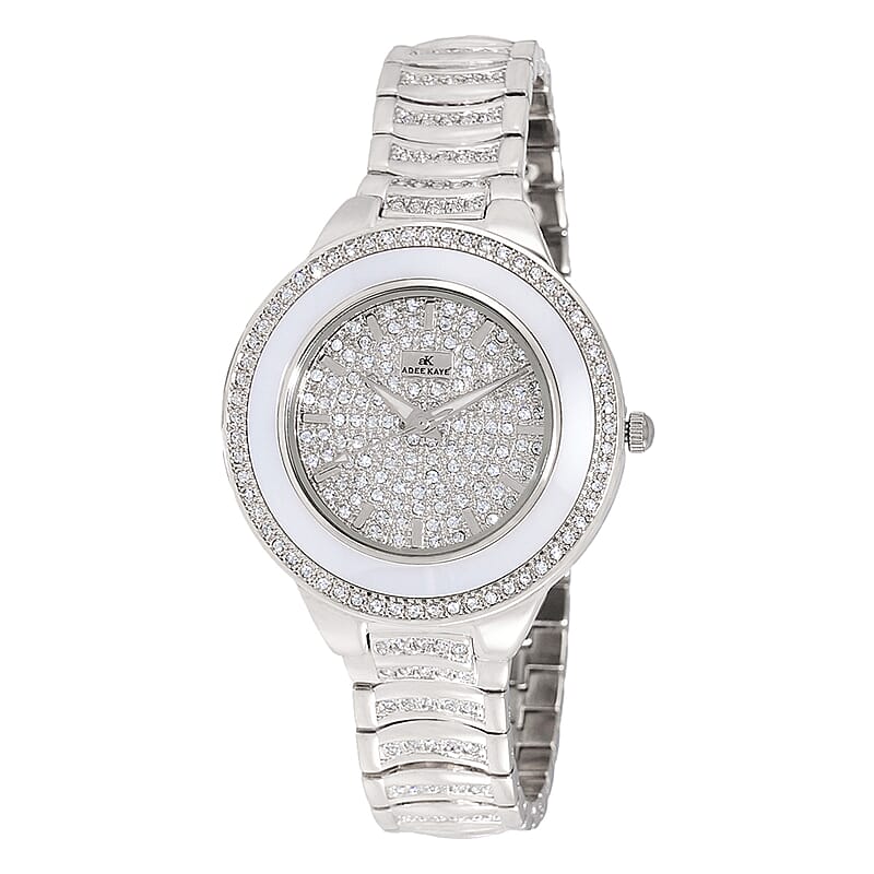 ADEE KAYE Austrian Crystal Japan Quartz Movement Watch in Stainless Steel Strap (38 mm) | Designer Bracelet Watch | Analog Luxury Wristwatch
