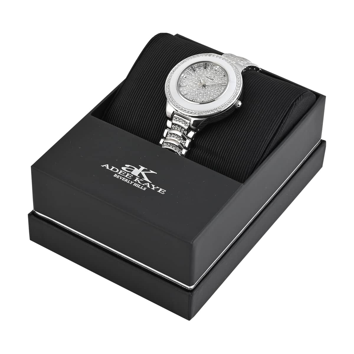 ADEE KAYE Austrian Crystal Japan Quartz Movement Watch in Stainless Steel Strap (38 mm) | Designer Bracelet Watch | Analog Luxury Wristwatch image number 5