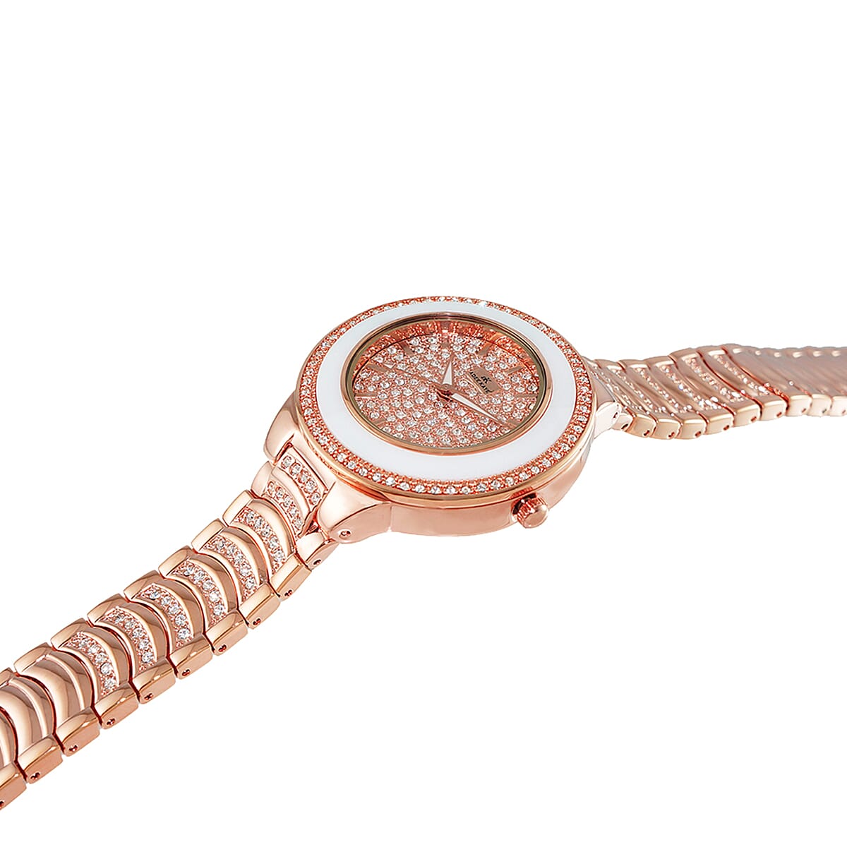 ADEE KAYE Austrian Crystal Japan Quartz Movement Watch in ION Plated RG Stainless Steel Strap (38 mm) , Designer Bracelet Watch , Analog Luxury Wristwatch image number 1