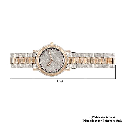 ADEE KAYE Austrian Crystal Japan Quartz Movement Watch in ION Plated RG and Stainless Steel Strap (39 mm) | Best Watch for Women | Designer Women's Wrist Watch