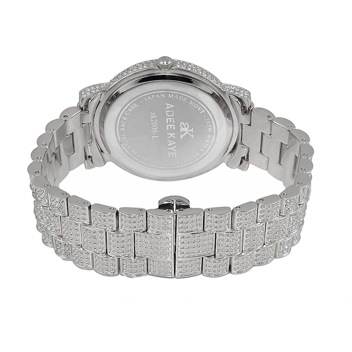 ADEE KAYE Blue and White Austrian Crystal Japan Quartz Movement Watch in Silvertone (39 mm) , Best Watch for Women , Designer Women's Wrist Watch image number 2