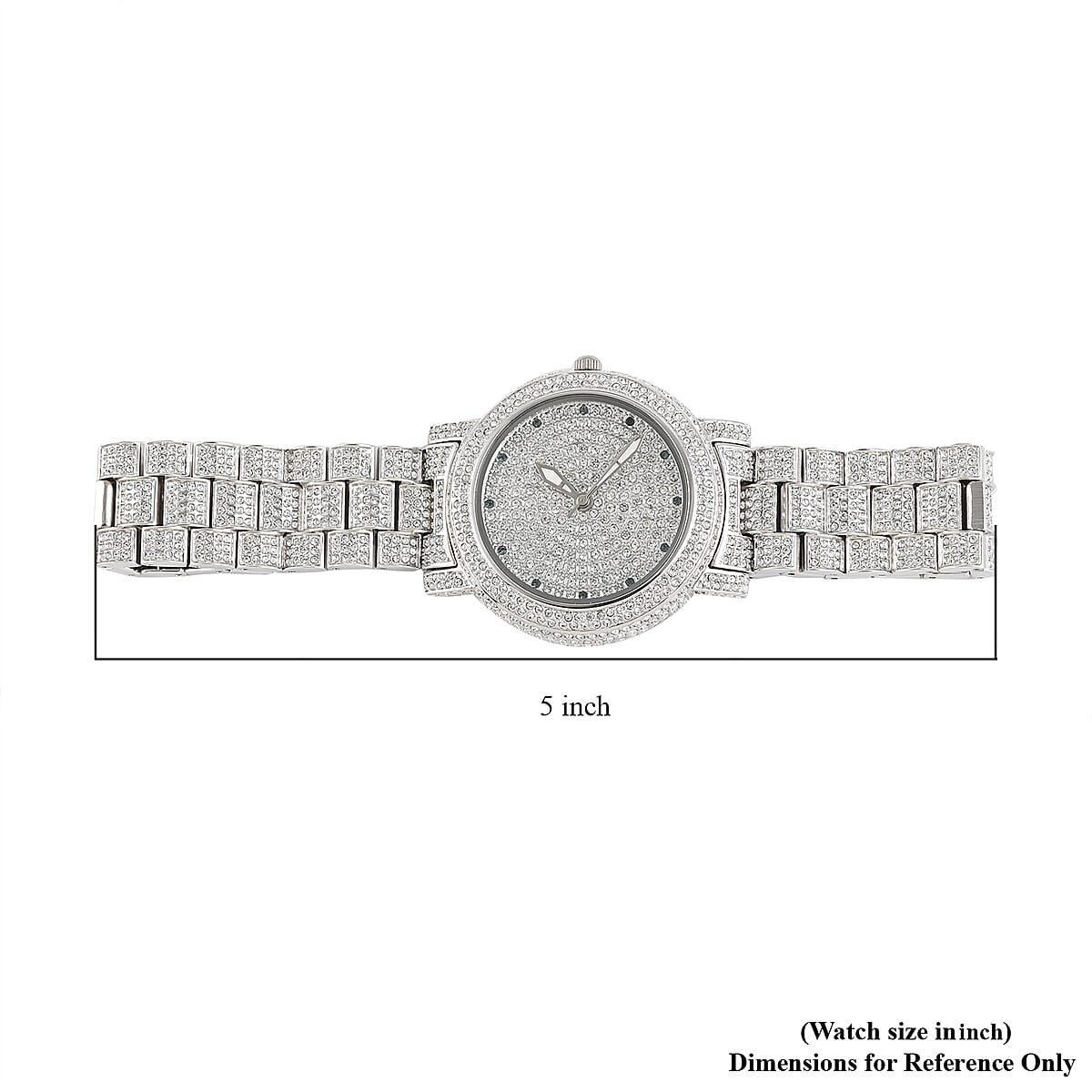 ADEE KAYE Blue and White Austrian Crystal Japan Quartz Movement Watch in Silvertone (39 mm) , Best Watch for Women , Designer Women's Wrist Watch image number 5