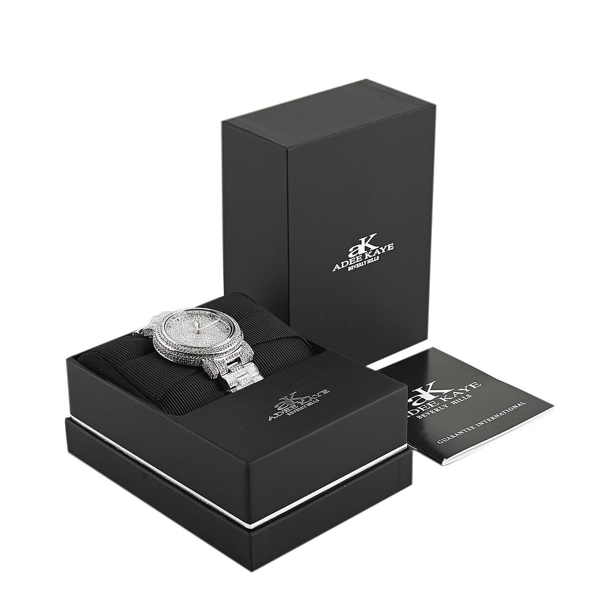 ADEE KAYE Blue and White Austrian Crystal Japan Quartz Movement Watch in Silvertone (39 mm) , Best Watch for Women , Designer Women's Wrist Watch image number 6