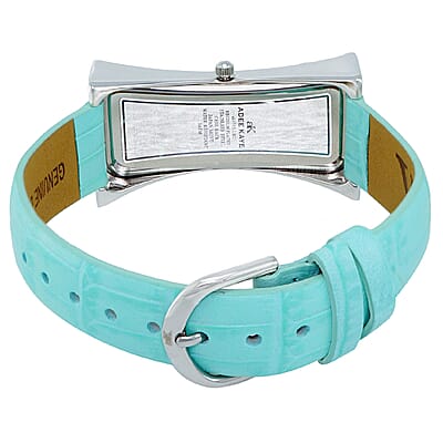 ADEE KAYE Austrian Crystal Japan Quartz Movement Blue MOP Dial Watch in Blue Leather Band (25 mm) | Designer Leather Watch | Analog Luxury Wristwatch