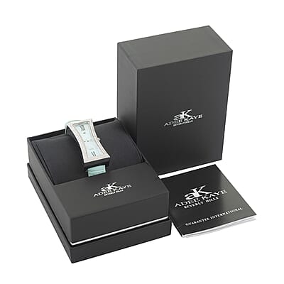 ADEE KAYE Austrian Crystal Japan Quartz Movement Blue MOP Dial Watch in Blue Leather Band (25 mm) | Designer Leather Watch | Analog Luxury Wristwatch
