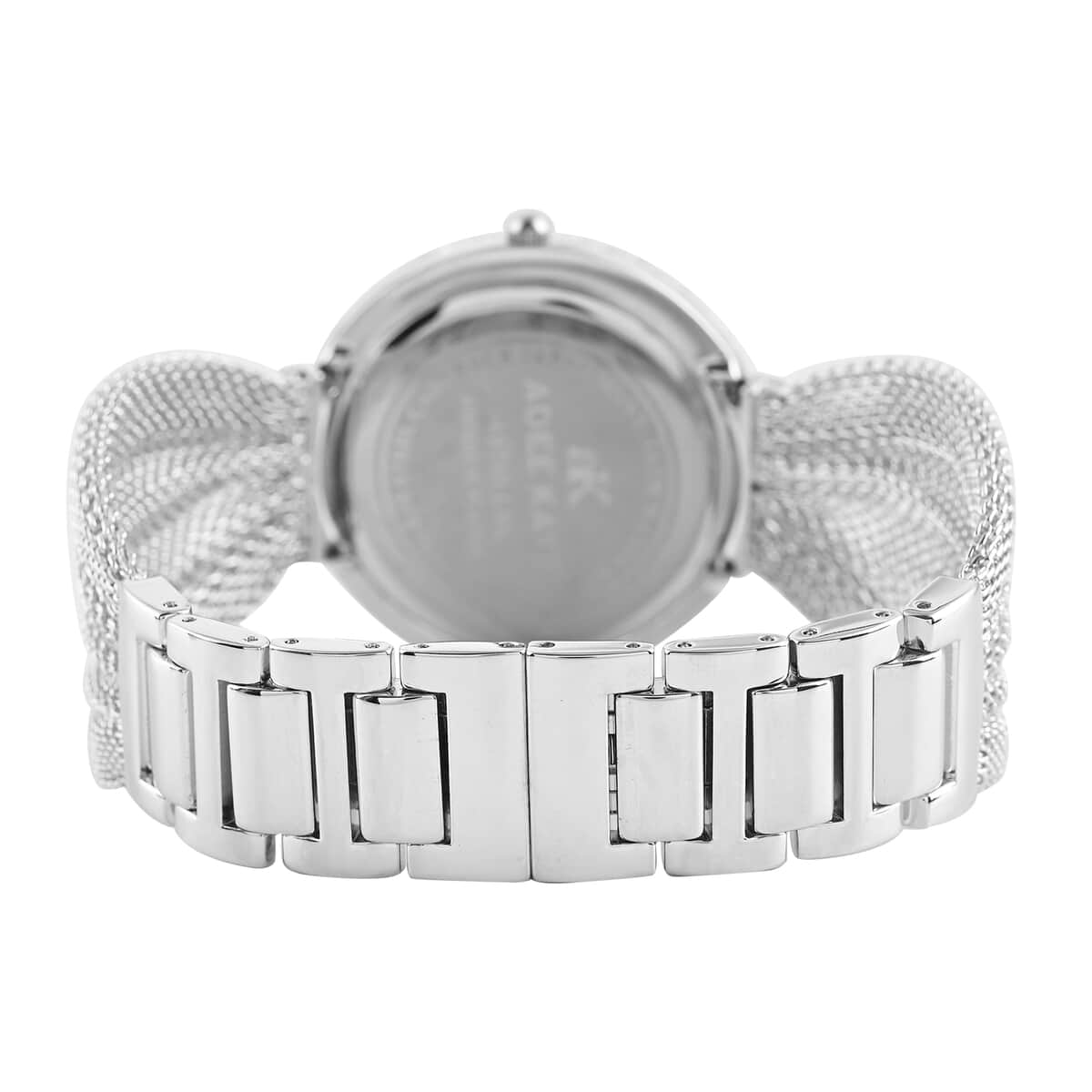 ADEE KAYE Austrian Crystal Japan Quartz Movement Black Dial Watch in Silvertone Strap (40.9 mm) | Women's Designer Watch | Analog Luxury Wristwatch image number 3