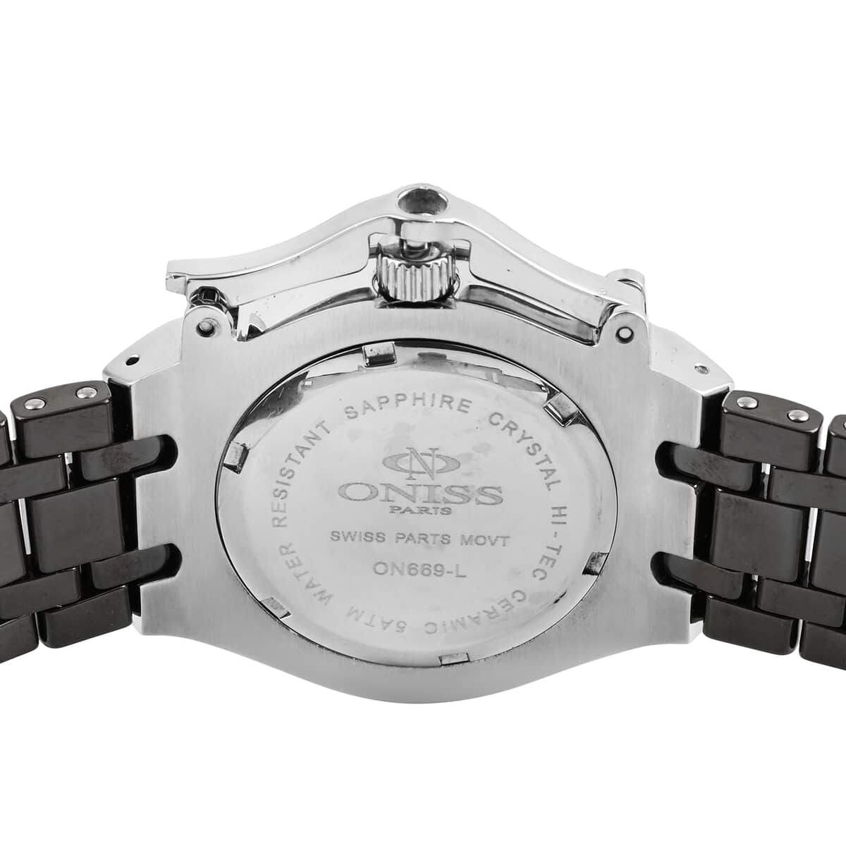Oniss Austrian Crystal Swiss Movement Shell MOP Dial Watch in Brown Ceramic Strap (38.50 mm) , Designer Bracelet Watch , Analog Luxury Wristwatch image number 4