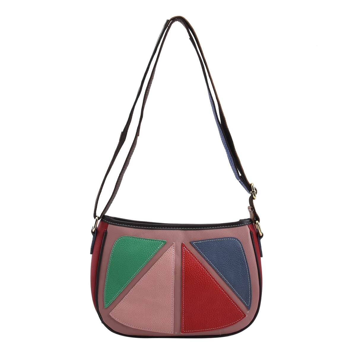 CHAOS Multi Color Lemon Slice Inspired Pattern Genuine Leather Crossbody Bag with Long Strap image number 0