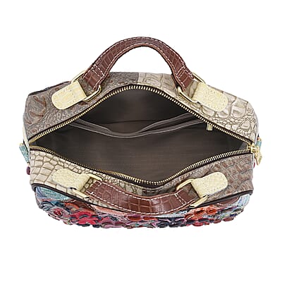 Chaos By Elsie Rainbow Color Genuine Leather Crossbody Bag with Shoulder Strap