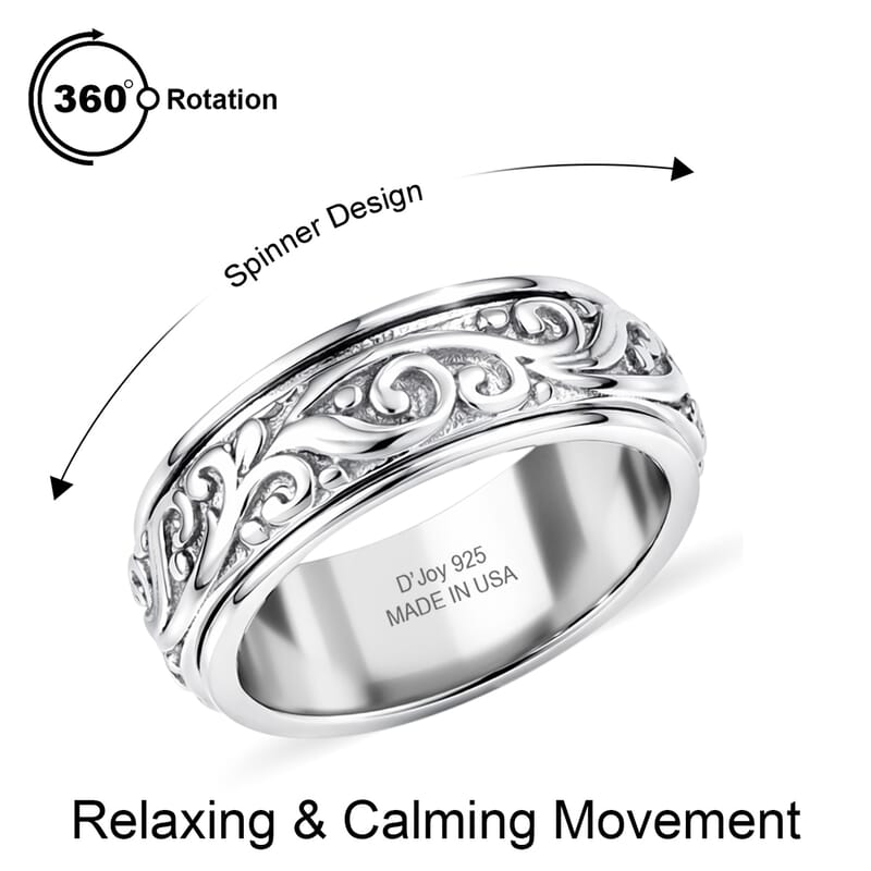 D'Joy Band Ring in Sterling Silver (Size 6.0) 5.36 Grams