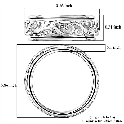 D'Joy Band Ring in Sterling Silver (Size 6.0) 5.36 Grams