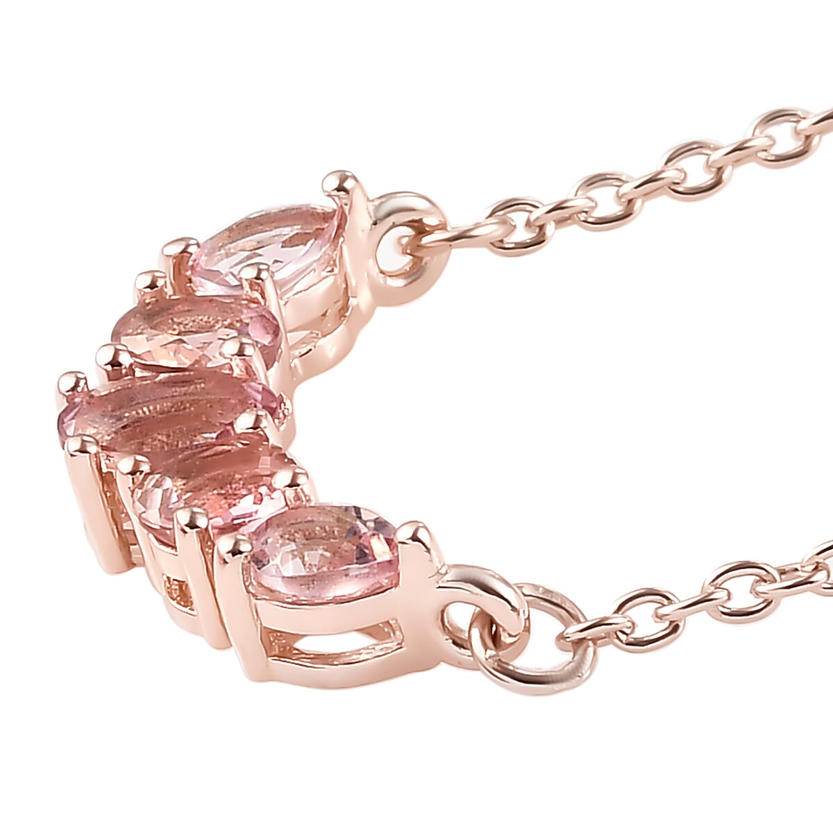 Buy Blush Tourmaline Fancy Necklace 18 Inches in Vermeil Rose Gold Over Sterling Silver 0.75 ctw