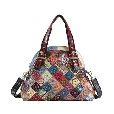 Womens Floral Print Multi Coloured Satchel Bag