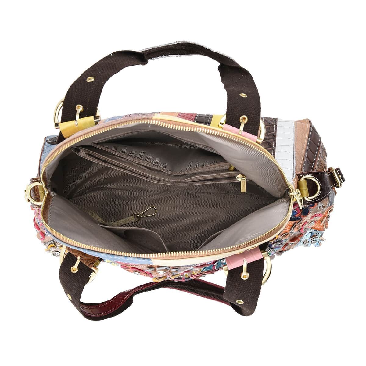 Buy CHAOS By Elsie Croco Diamond Pattern Genuine Leather Hobo Bag with  Handle Drop and Shoulder Strap at ShopLC.