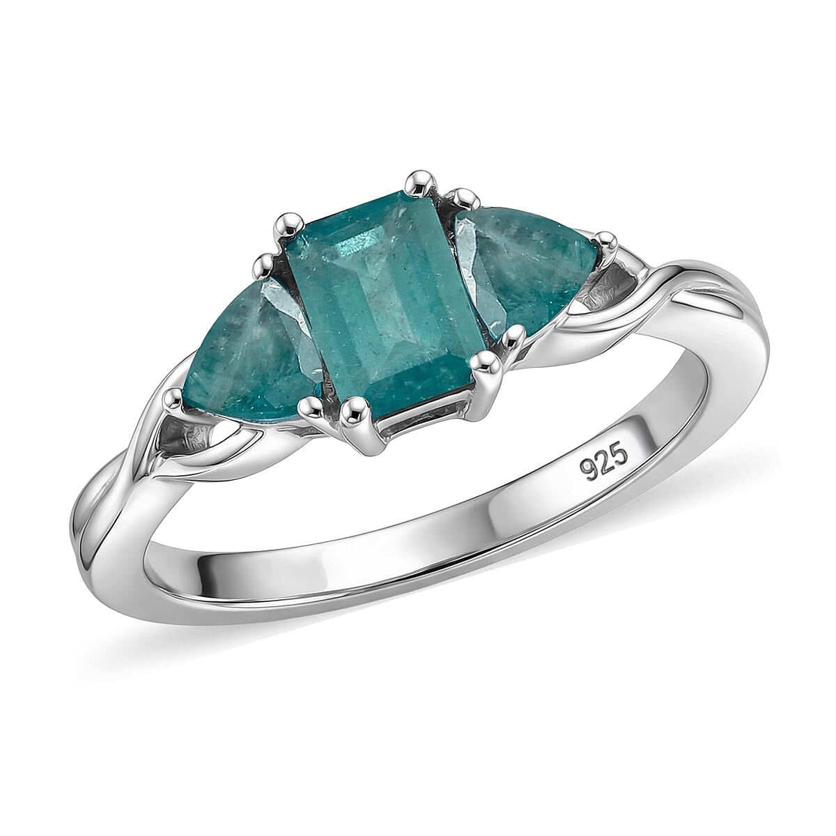 Grandidierite 0.90 ctw Ring in Platinum Over Sterling Silver (Size 10.0)