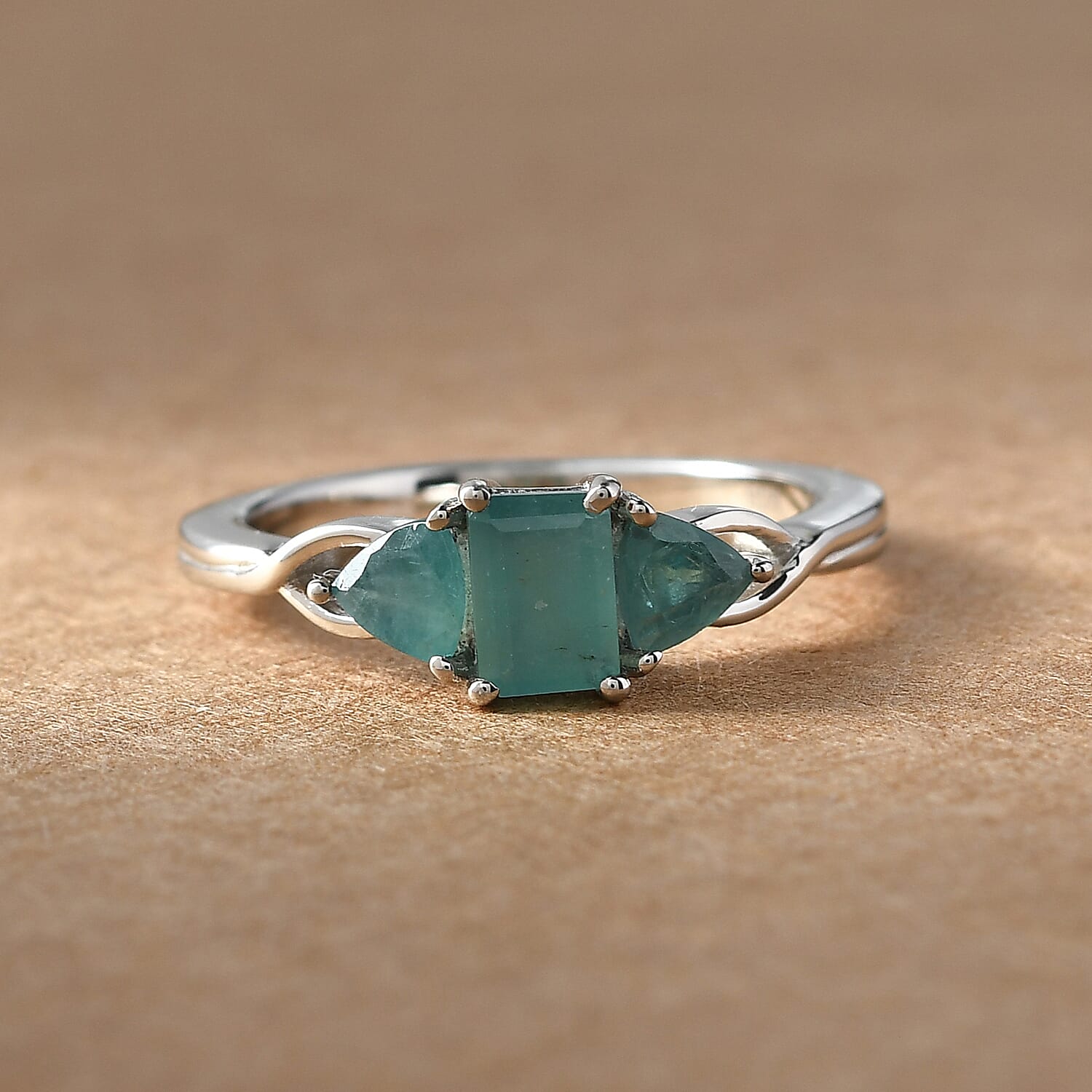 Grandidierite 0.90 ctw Ring in Platinum Over Sterling Silver (Size 10.0)