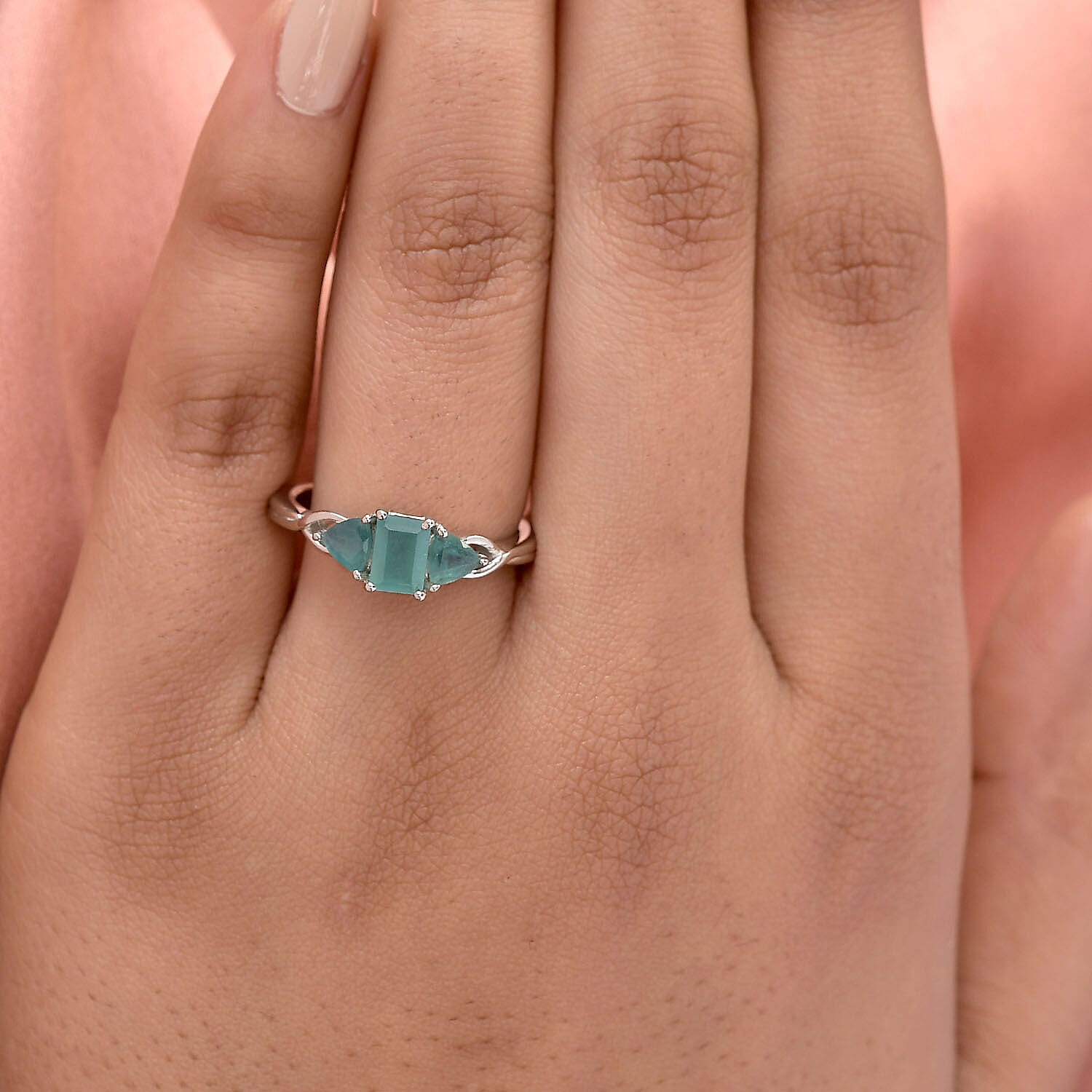 Grandidierite 0.90 ctw Ring in Platinum Over Sterling Silver (Size 10.0)
