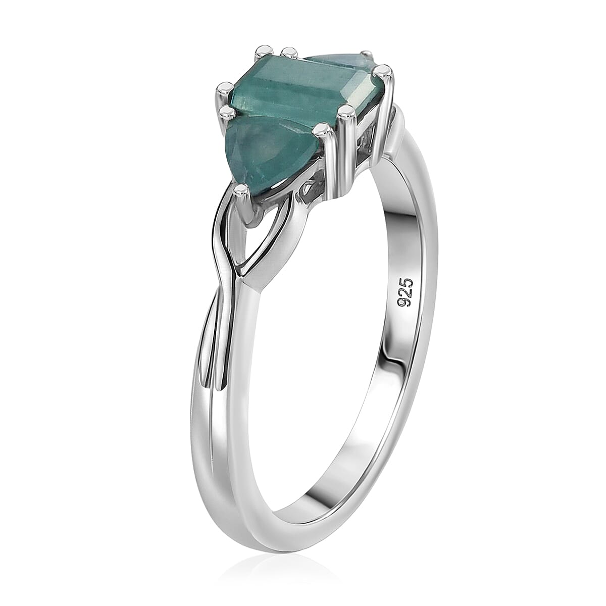 Grandidierite 0.90 ctw Ring in Platinum Over Sterling Silver (Size 10.0)