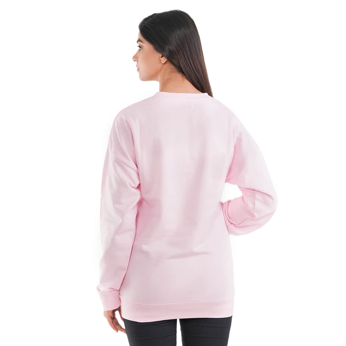 Tamsy Pink 100% CottonFleece Knit Sweatshirt - L image number 1