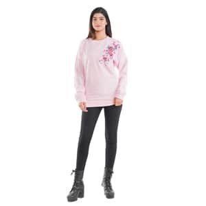 Tamsy Pink 100% Cotton Fleece Knit Sweatshirt - 2X