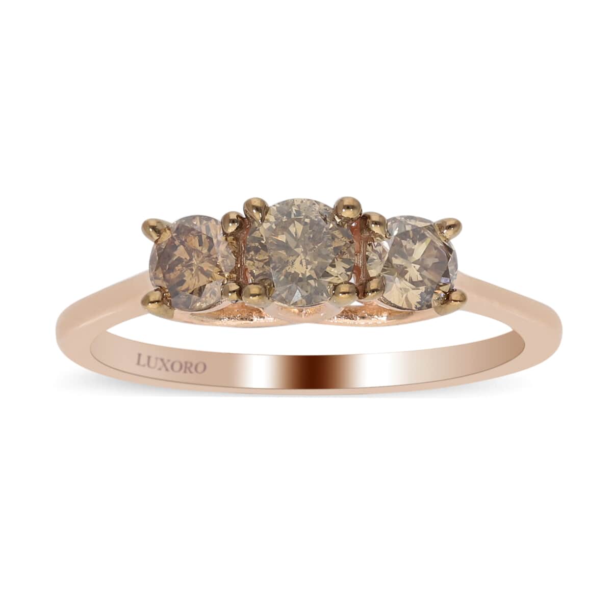 Luxoro 10K Rose Gold Natural Champagne Diamond Ring (Size 6.0) 1.00 ctw image number 0