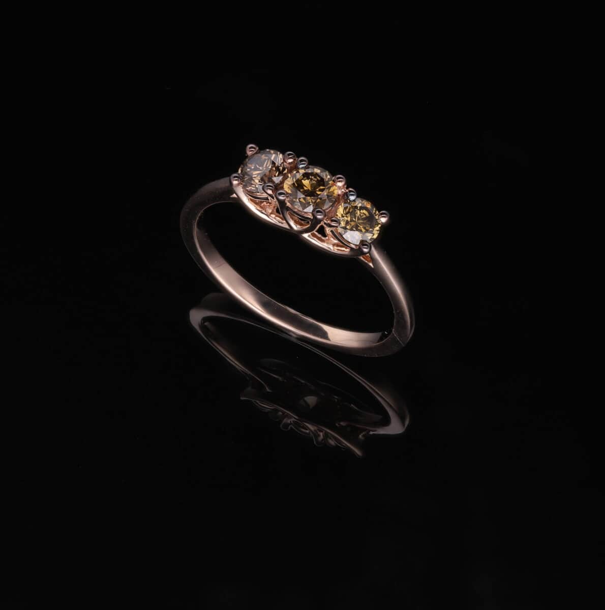 Luxoro 10K Rose Gold Natural Champagne Diamond Ring (Size 6.0) 1.00 ctw image number 1