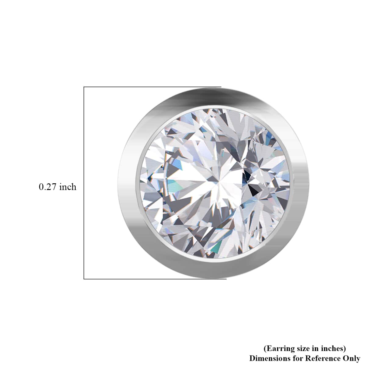 Moissanite Solitaire Stud Earring in Platinum Over Sterling Silver 1.15 ctw image number 4