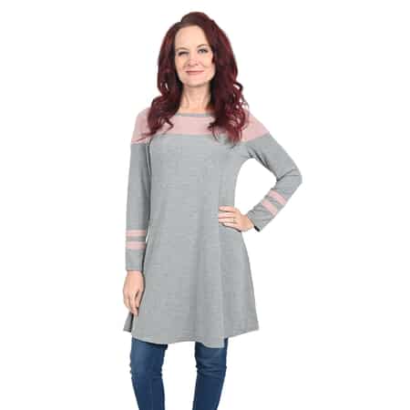 THYME & HONEY Gray Tunic with Pink Detail - Large image number 0