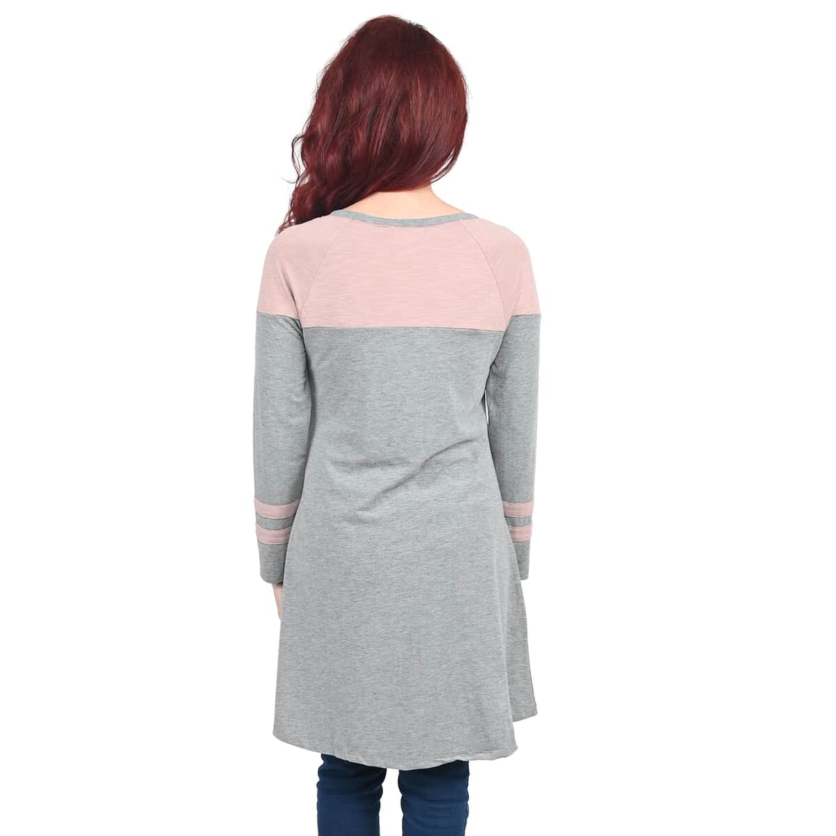 THYME & HONEY Gray Tunic with Pink Detail - Large image number 1