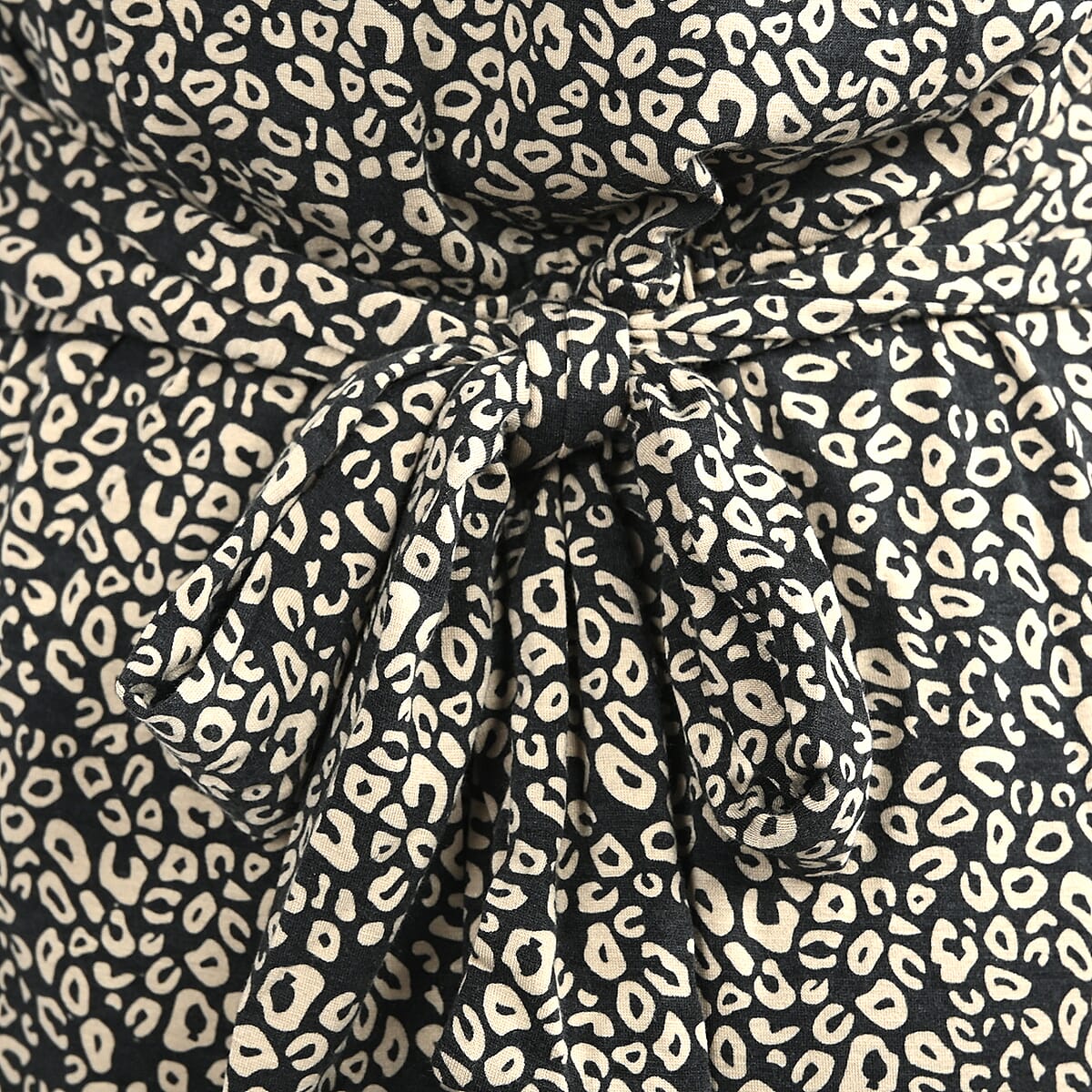 THYME & HONEY Black and Camel Color Animal Print Dress - XL image number 3