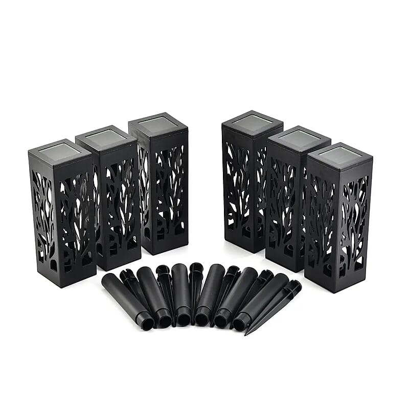 Set of 6pcs Black Garden LED Light