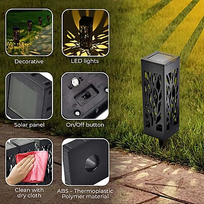 Set of 6pcs Black Garden LED Light