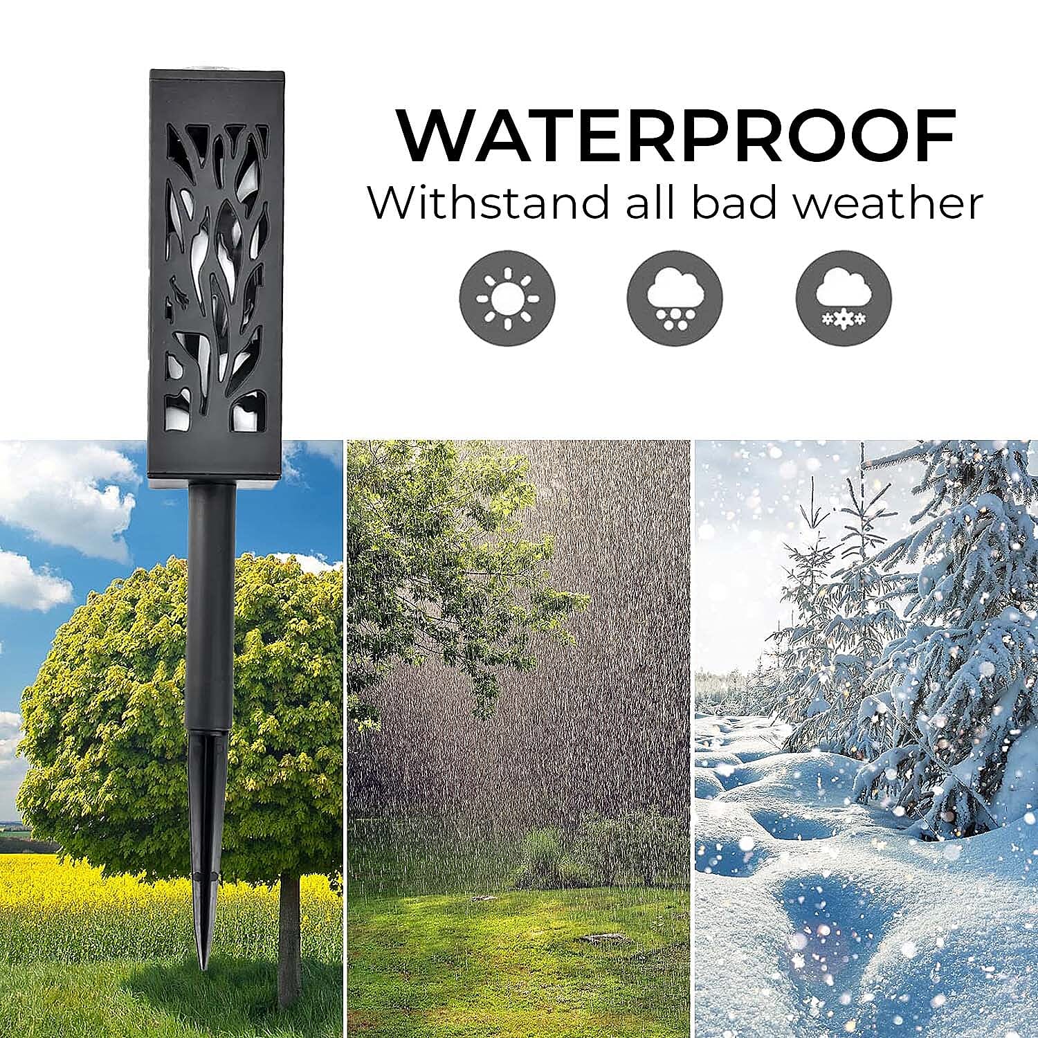 Set of 6pcs Black Garden LED Light