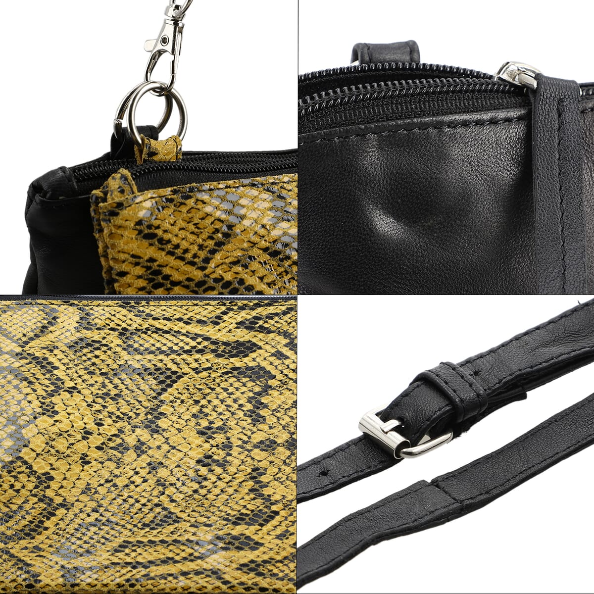 100% Genuine Leather snake foil Cross body sling Bag   image number 3