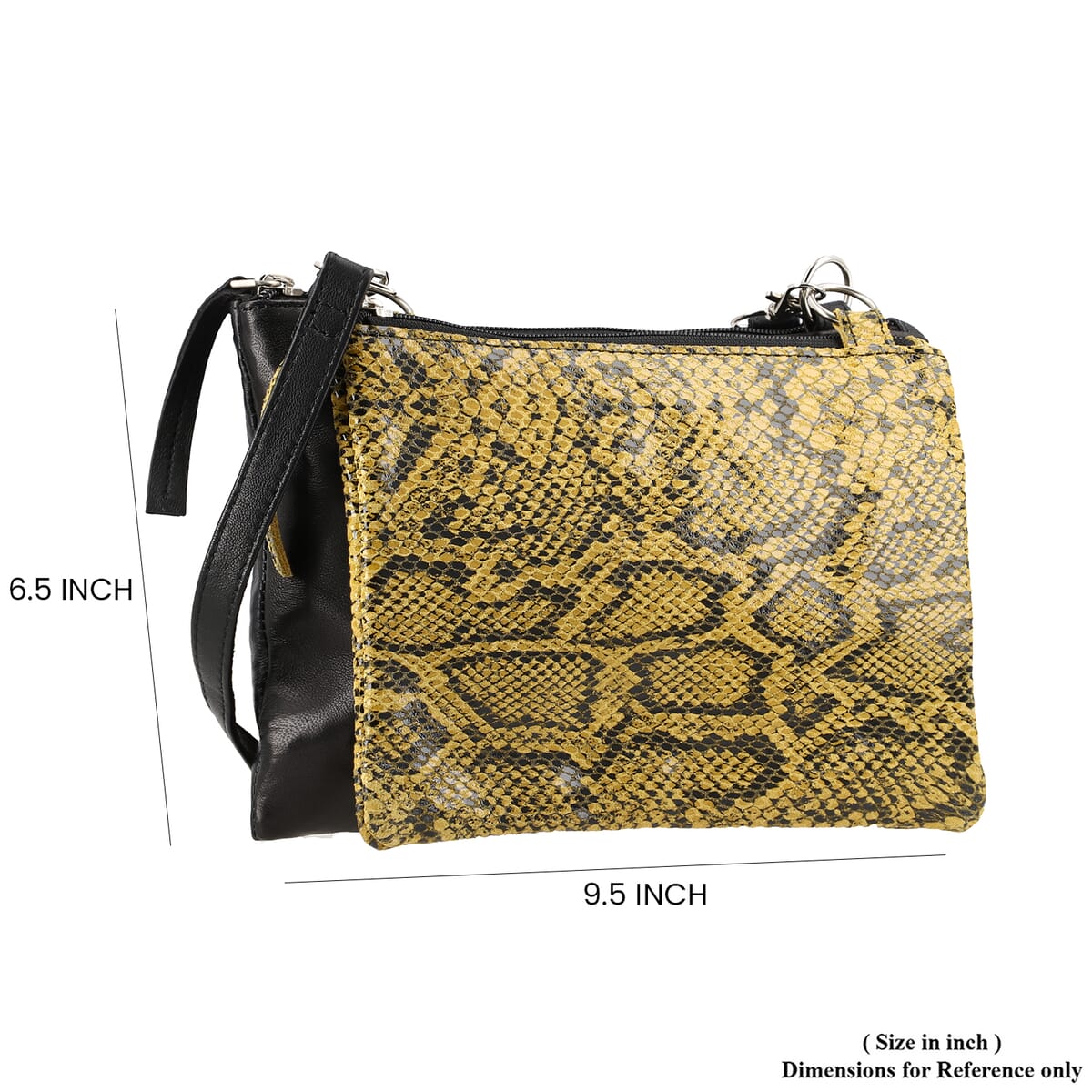 100% Genuine Leather snake foil Cross body sling Bag   image number 4