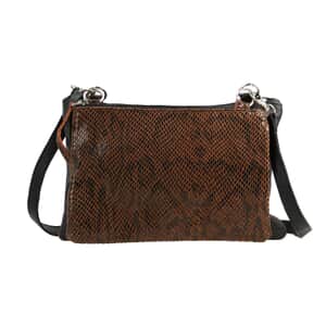 Shop LC Genuine Leather Weaving Round Crossbody Bag with Detachable Strap