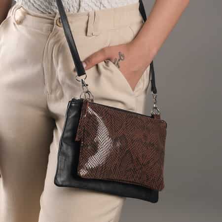 Buy Sukriti Blue Sea View Pattern Genuine Leather Applique Crossbody Bag  with Adjustable Shoulder Handle Strap at ShopLC.