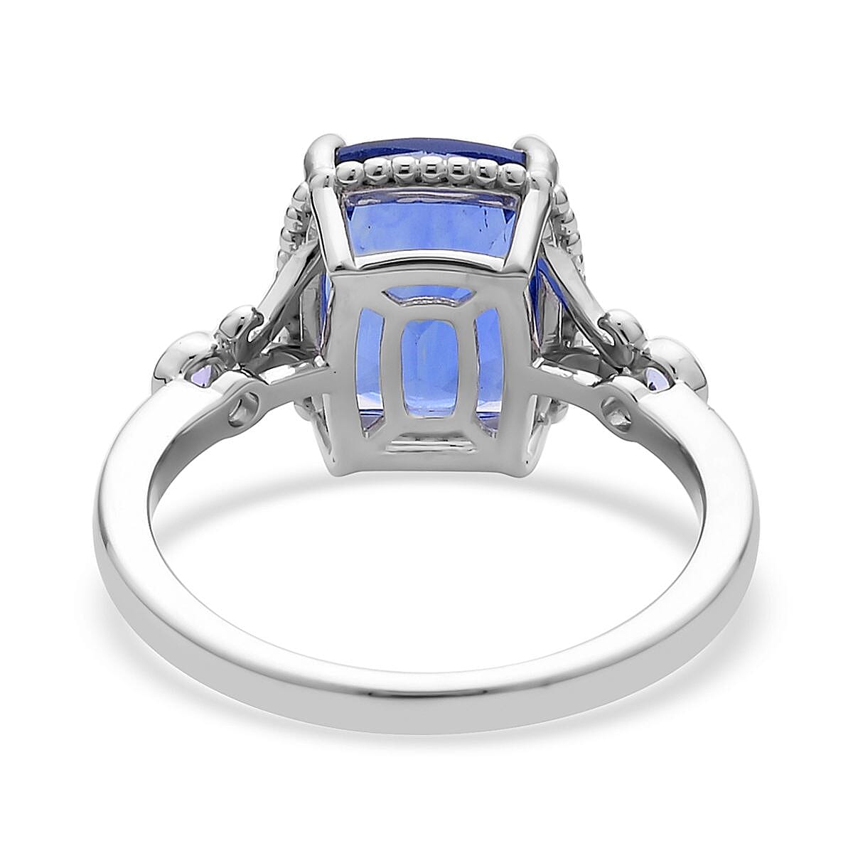 Color Change Fluorite and Tanzanite Ring in Rhodium Over Sterling Silver (Size 10.0) 4.85 ctw image number 4