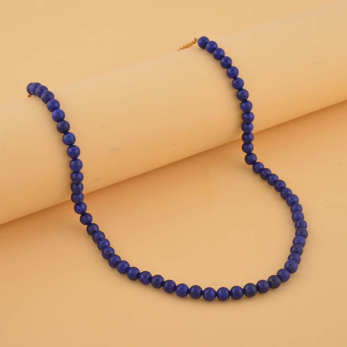 Lapis Lazuli and Neon Green Austrian Crystal Beaded and Lariat Necklace with Tiger Charm 18 Inches in Black Oxidized Stainless Steel 111.50 ctw image number 1