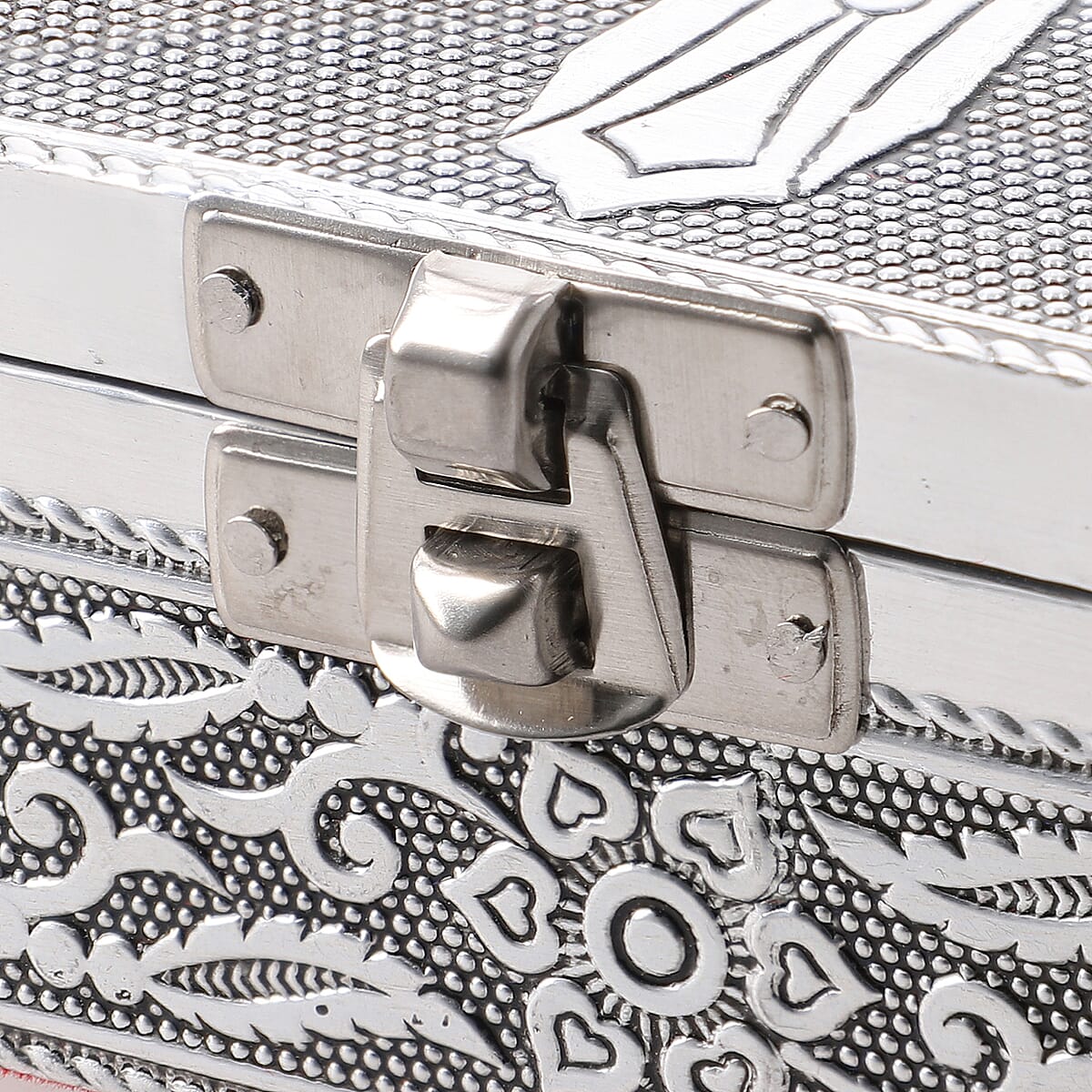 Handcrafted Set of 3, Cross Embossed Rectangular Aluminium Oxidized Storage Box image number 6