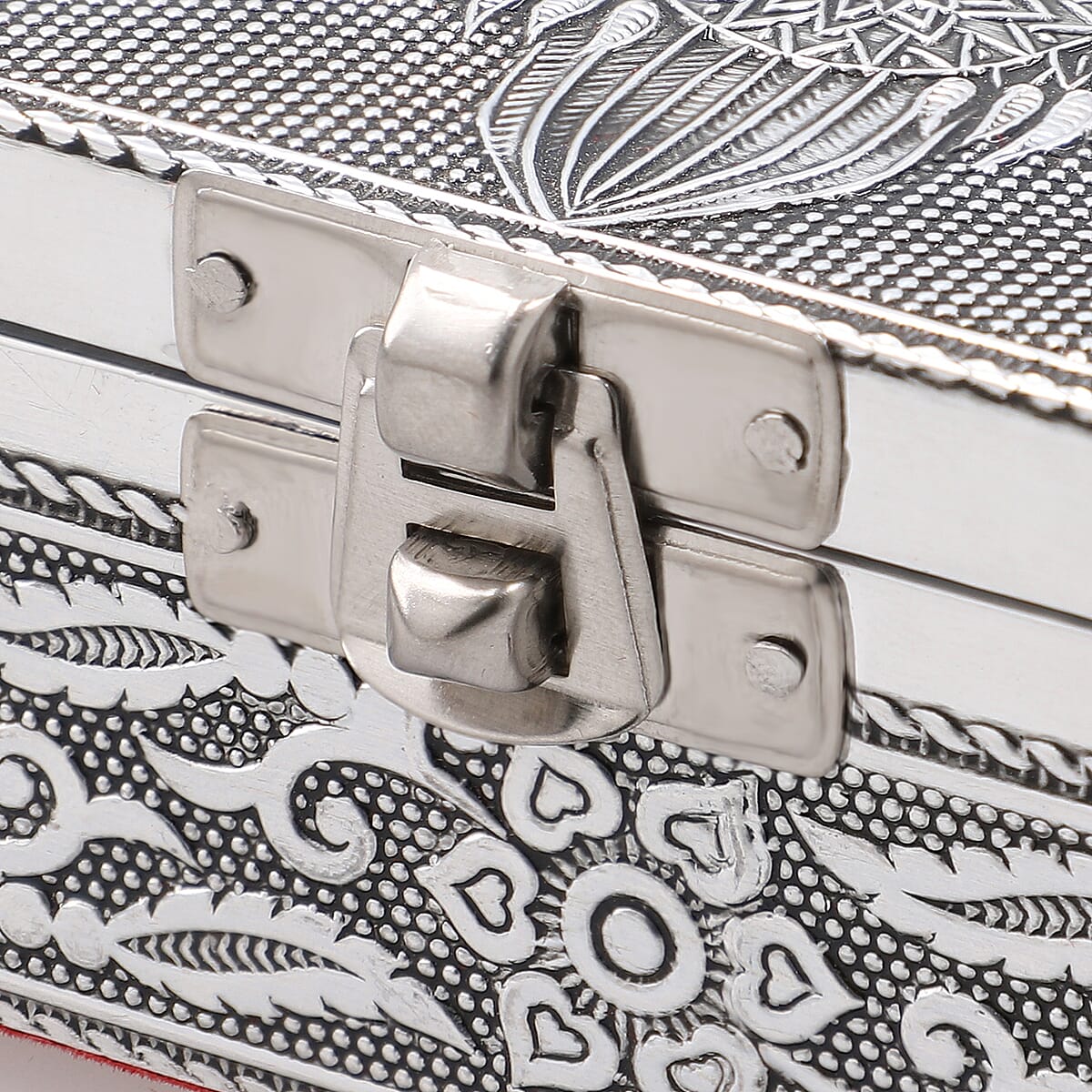 Handcrafted Set of 3, Owl Embossed Rectangular Aluminium Oxidized Storage Box image number 5