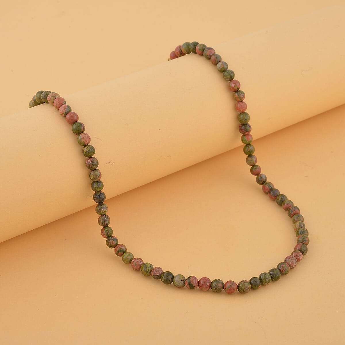 EverTrue Unakite, Neon Green Crystal Beaded Panther Slider Necklace (18 Inches) in ION Plated YG Stainless Steel 111.50 ctw , Tarnish-Free, Waterproof, Sweat Proof Jewelry image number 1