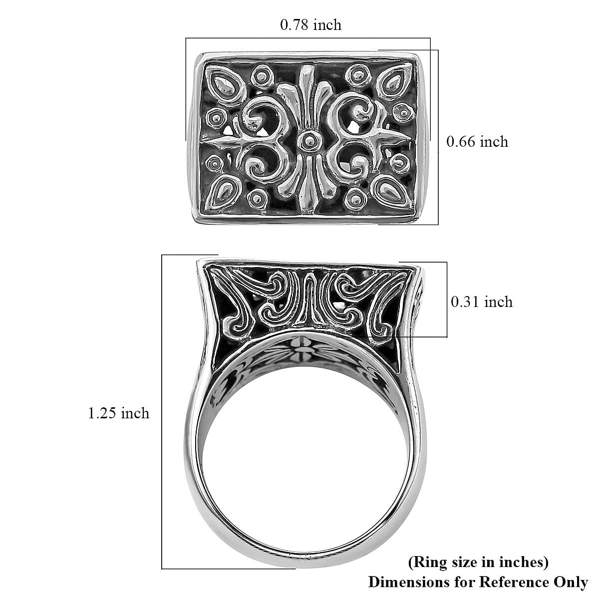Bali Legacy Sterling Silver Fleur de Lis Men's Ring (Size 6.0) image number 5