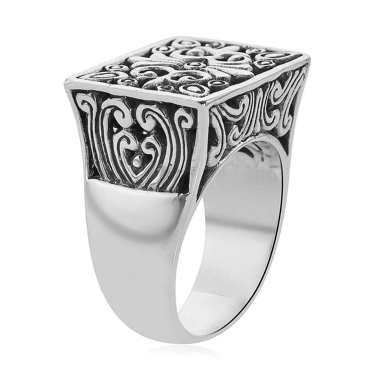 Bali Legacy Sterling Silver Fleur de Lis Men's Ring (Size 7.0) image number 3